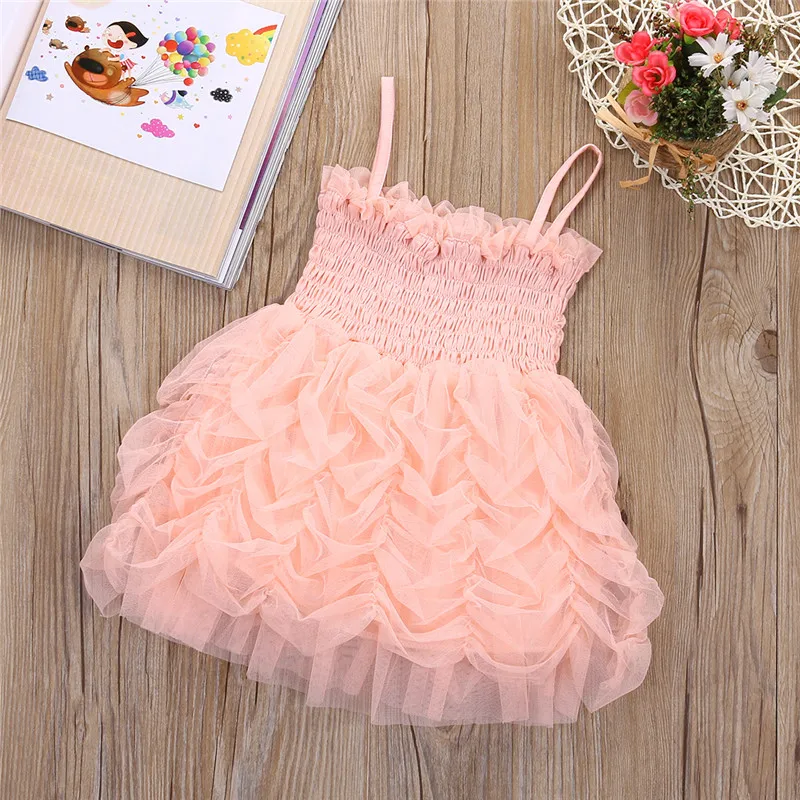 Детское многослойное платье pudcoco для маленьких девочек розовое принцессы модный