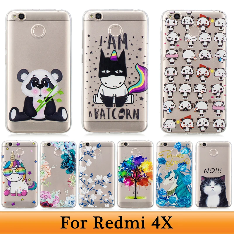 Чехол для Xiaomi Redmi 4X милый тонкий чехол с 3D рисунком единорога из ТПУ мягкий