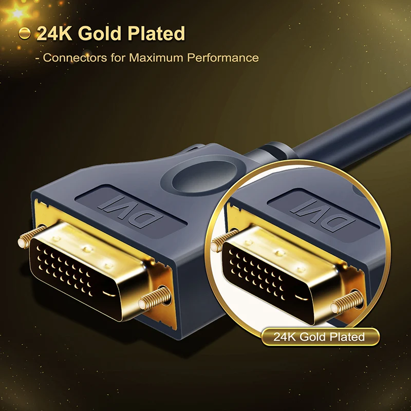 Кабель CABLETIME DVI-DVI 24 + 1 Pin высокоскоростной адаптер Pro DVI с золотым покрытием 1080P для