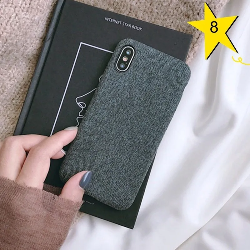 8 Dark Gray Чехол для телефона для iPhone 7 теплая ткань текстура Ультратонкий Мягкий ТПУ силиконовый чехол для iPhone 6 6s 7 8 plus X Xs Чехлы для MAX XR Coque - Цвет: 8 Dark Gray