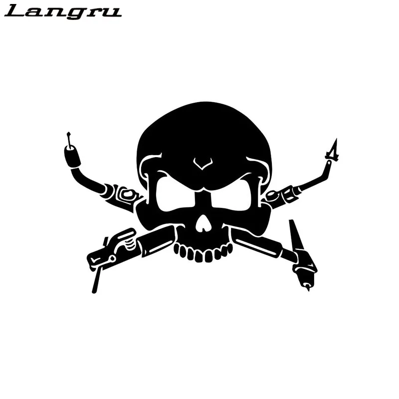 Langru интересная Автомобильная наклейка с черепом стильная виниловая