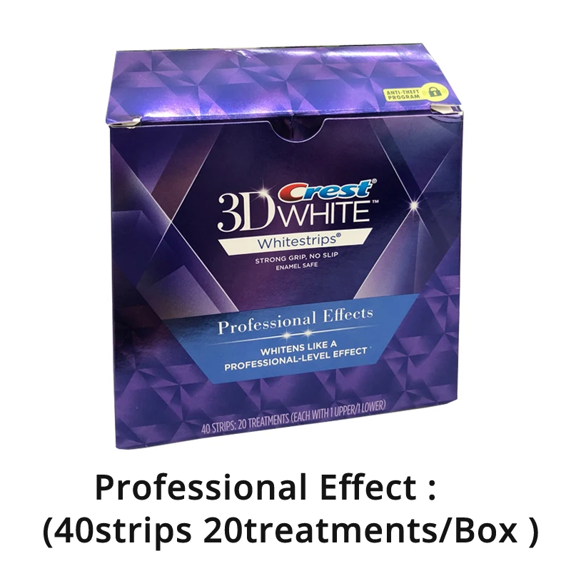 20pouch in box 5 мешков 10 полосок 3D Белый Whitestrips люкс профессиональные эффекты отбеливание зубов полоски Отбеливание зубов гель гигиена полости рта - Цвет: 20pouch in box