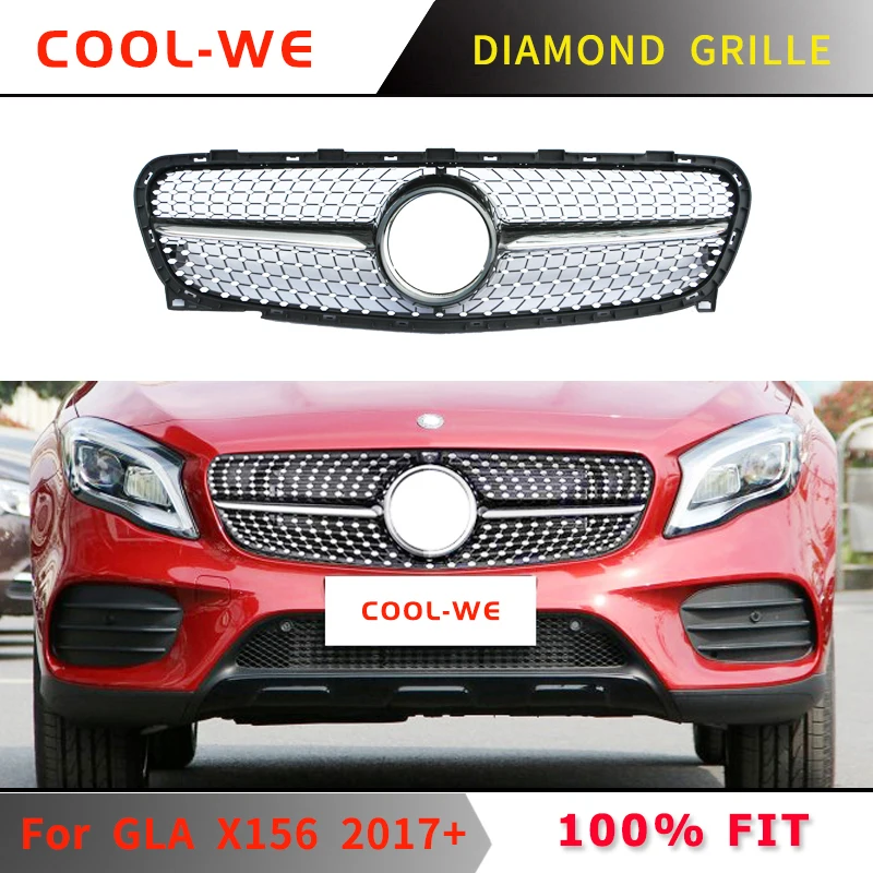 Алмазная решетка для Mercedes Benz GLA Class X156 GLA180 200 250 GLA45 2017 2019|Гоночные решетки| |