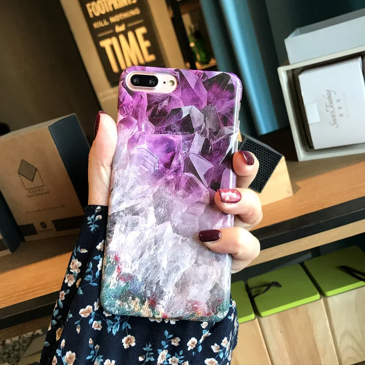 Мраморные Чехлы для iPhone X 8 7 6 S Plus чехол с рисунком ледяного края Гладкая глянцевая