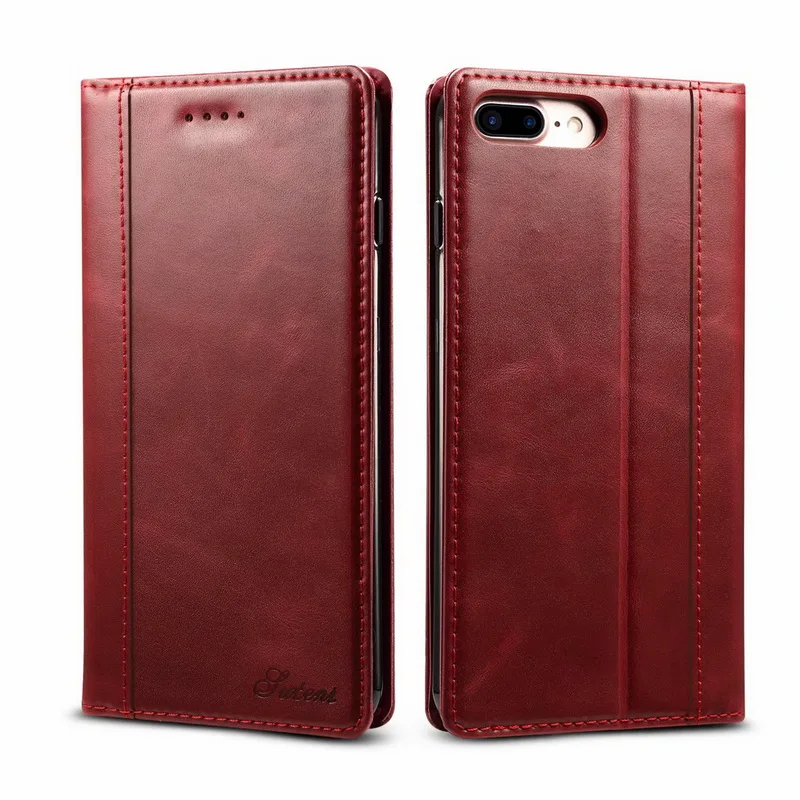 Magnet Flip Genuine Leather Mobile Phone Case For iphone7 8 Plus X XS Max XR Slim Card Slot Protecitve Cover