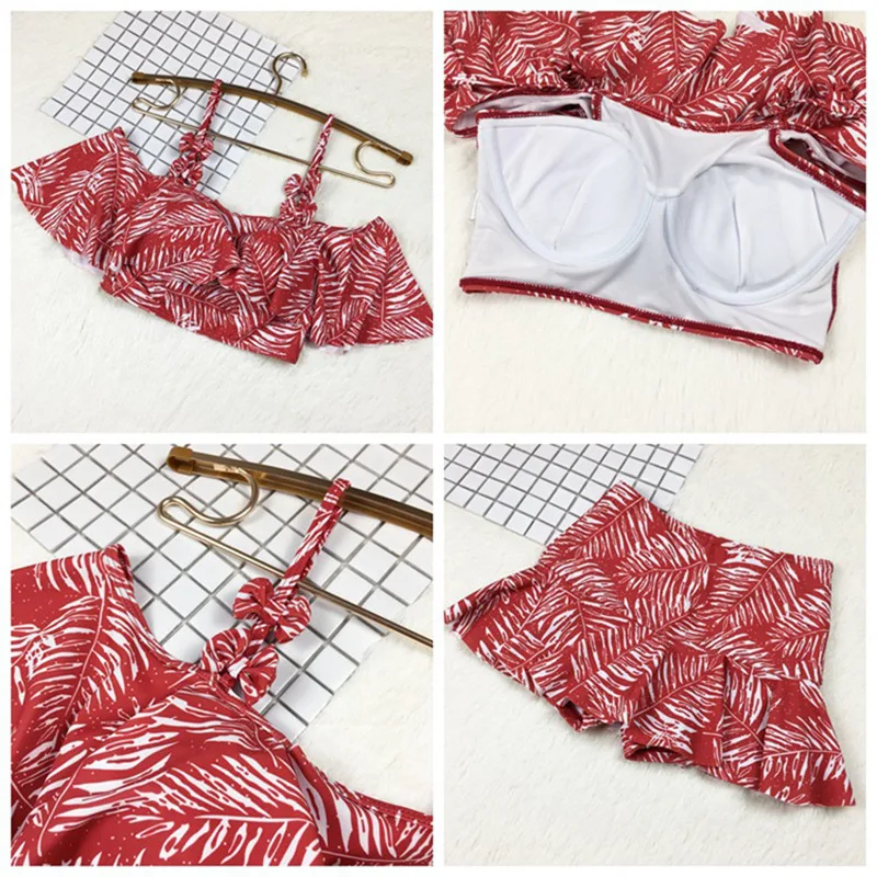 Женский купальник-бикини BC22 раздельный купальник в виде листьев лотоса