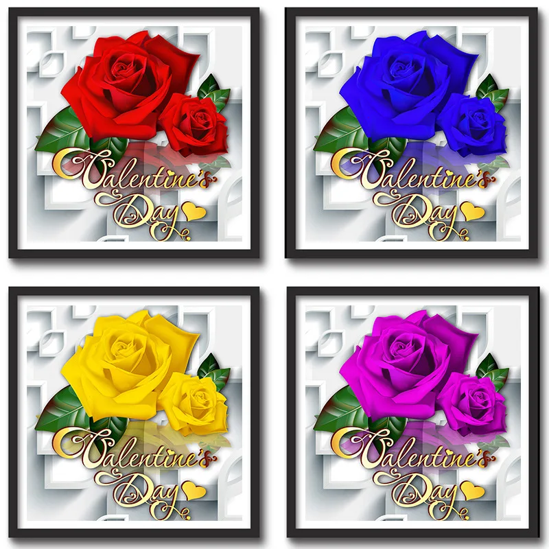 DIY 5D распродажа Алмазная вышивка мозаика синий красный желтый фиолетовые розы