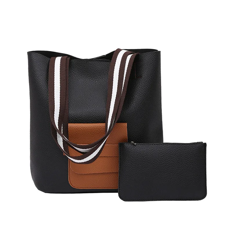 Новые винтажные женские Лоскутная сумка корейской моды плечо кожа композит