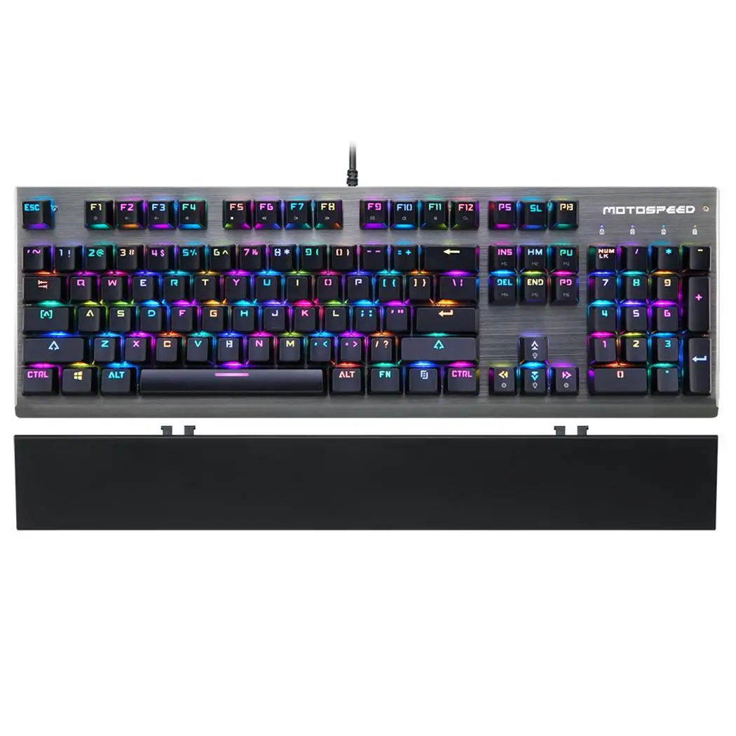 MOTOSPEED CK108 игровая клавиатура Проводная LED 104 клавиша RGB Gaming All. Черный настольный USB