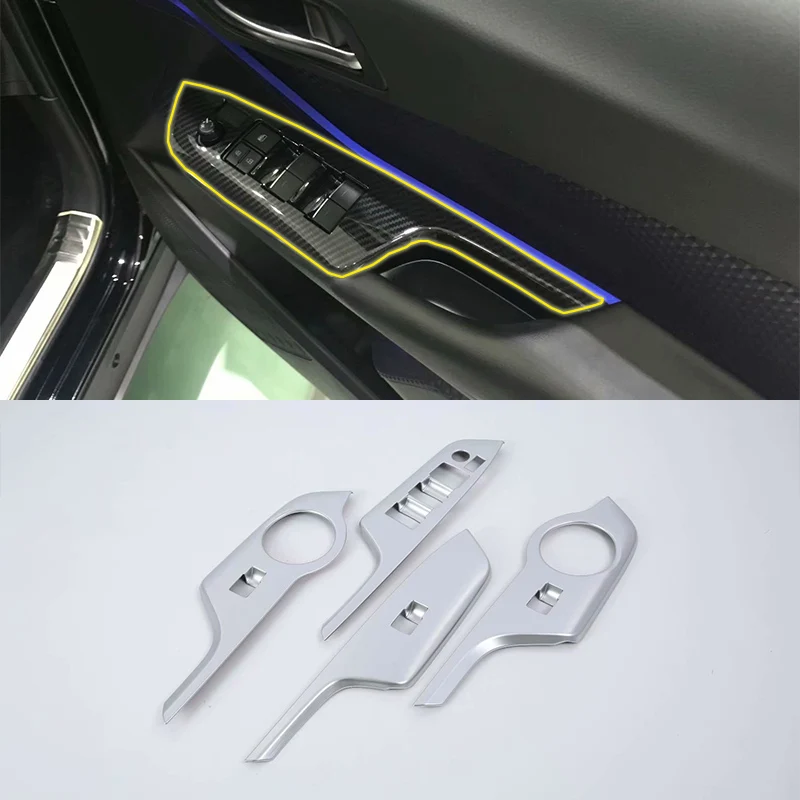 

ABS Interior Car window rises cover 4pcs right hand drive Car Styling For TOYOTA CH-R 2018