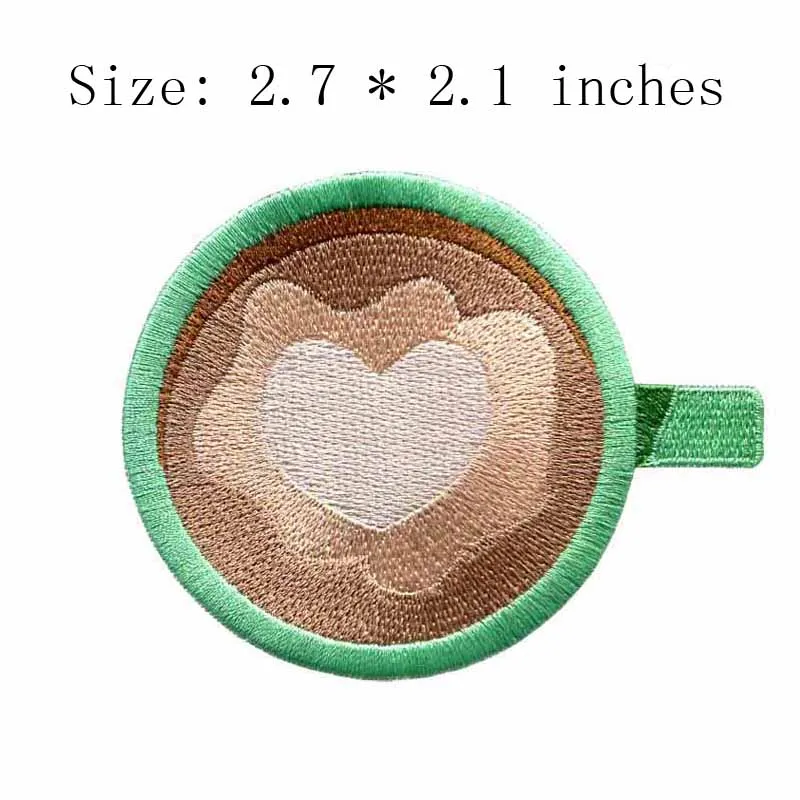 

Cappuccino embroidery patch 2.7" wide /applique/ustomizable/for shirt