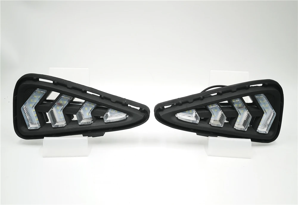 Автомобильная проблесковая 2 шт. LED DRL для Toyota Camry дневные ходовые огни светильник противотуманной фары 12V светодиодный DRL с желтым Поворотная сигнальная лампа