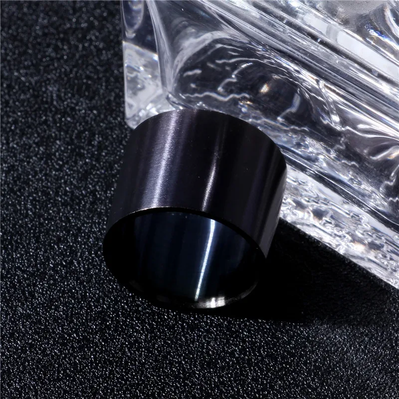 Высокое качество тусклый лак 18 мм черное титановое кольцо для мужчин|black titanium