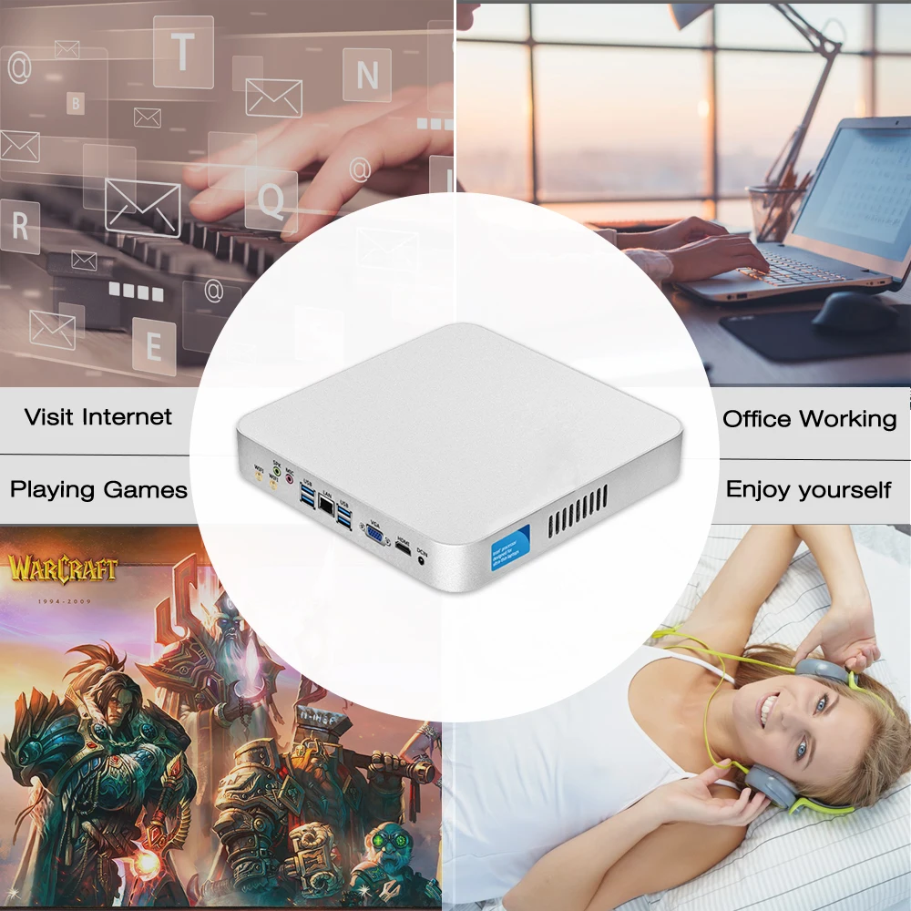 Мини-ПК Celeron N3150 четырехъядерный 1,60 ГГц Celeron 1007U J1900 Windows 10 компьютер wifi HDMI USB3.0 семейный компьютер