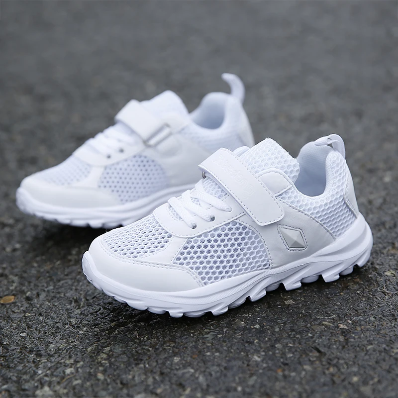 Брендовая летняя дышащая легкая белая детская обувь модные повседневные