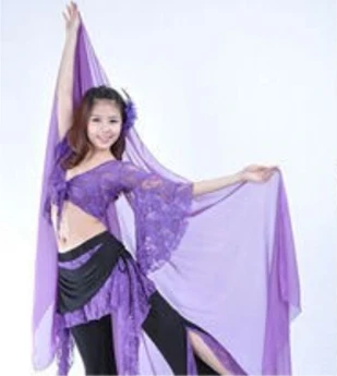 2018 Hot Popular Belly Dance Chiffon Big Veil Shawl Scarf Gold Trim for Women on Sale 240*120 cm | Тематическая одежда и