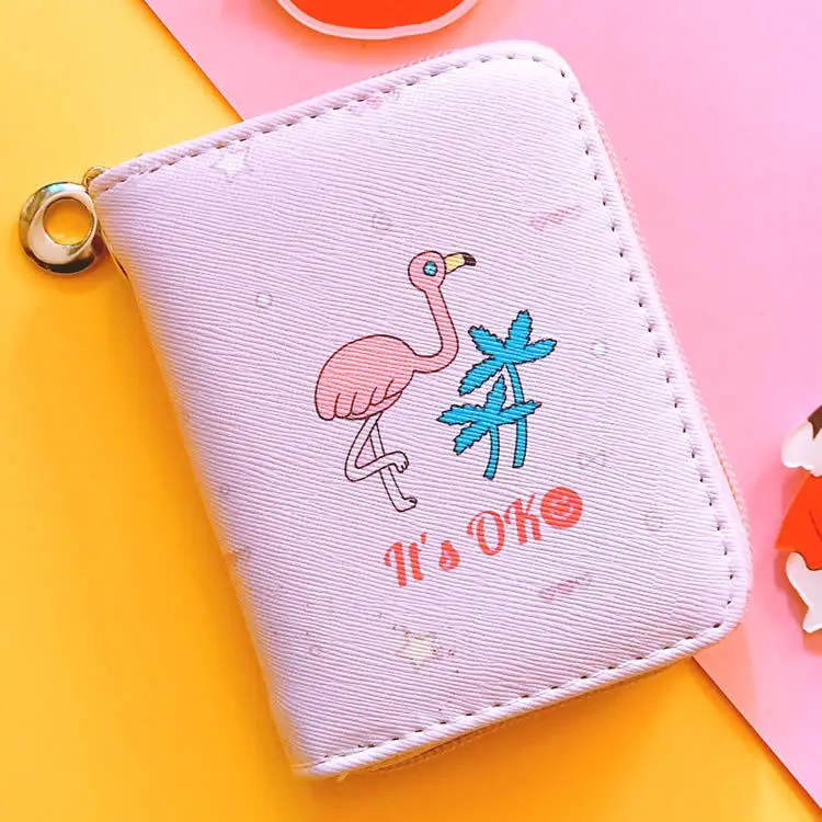 7short purse Маленький короткий милый мультяшный кошелек на молнии Кот голый медведь розовый леопард маленькая свежая девушка студентка pu мультфильм портмоне - Цвет: 7short purse
