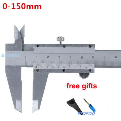 150mm Mini Vernier Caliper 0-70mm 100mm 150mm steel Hardened Metric Machinist slider vernier caliper thickness gauge measuring tools - Цвет: 150mm