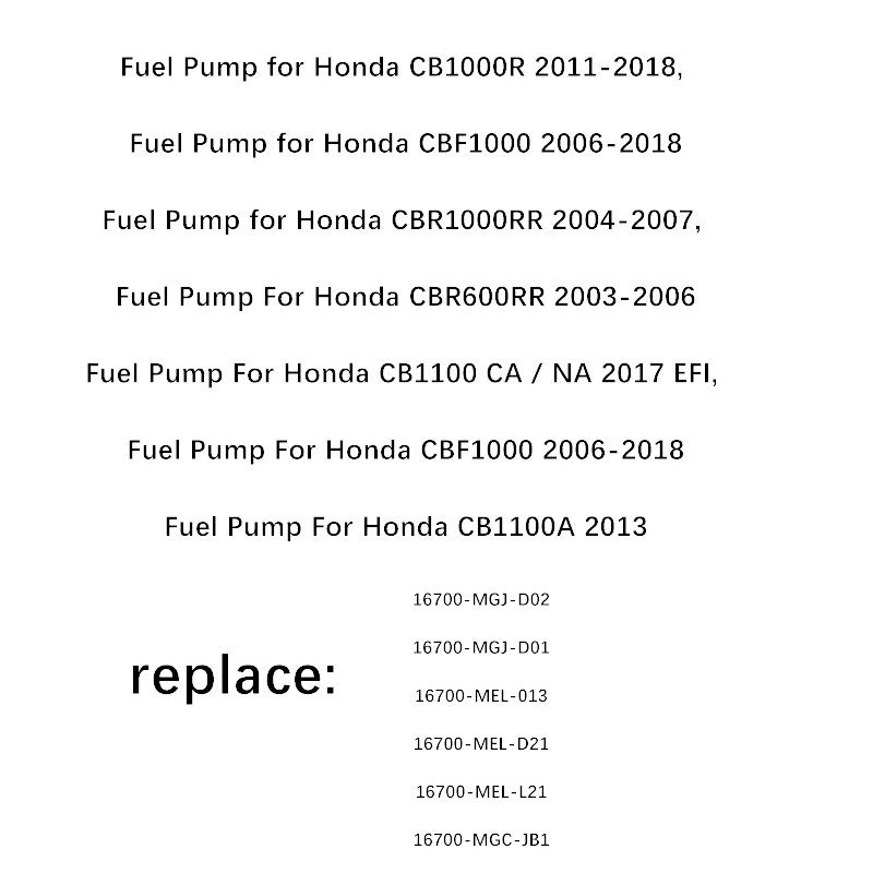 Топливный насос для Honda CB1000R CBF1000 CBR1000RR CBR600RR CBR 600 RR CB1100 CB1100A 2003 2018 16700 MGJ D01 D02|fuel pump|fuel