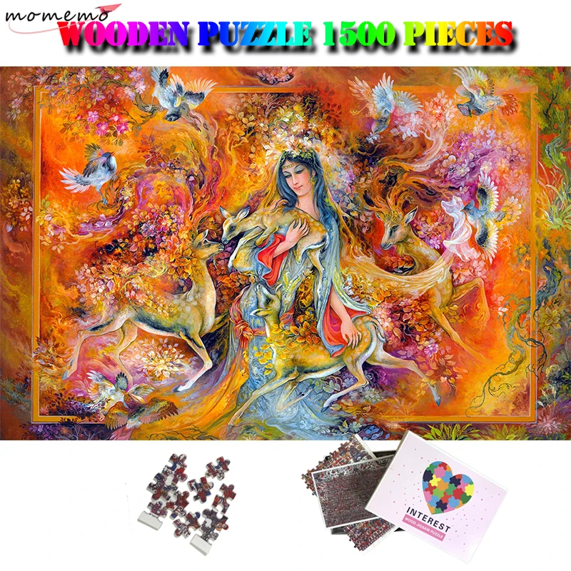 

MOMEMO Goddess of Spring 1500 Pieces Wooden Jigsaw Puzzle Difficult Puzzle Toys for Adults Kids Teens 1500 Piece Puzzles Gifts