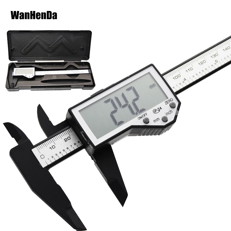 Штангенциркуль Электронный пластиковый штангенциркуль водонепроницаемый IP54 0 150