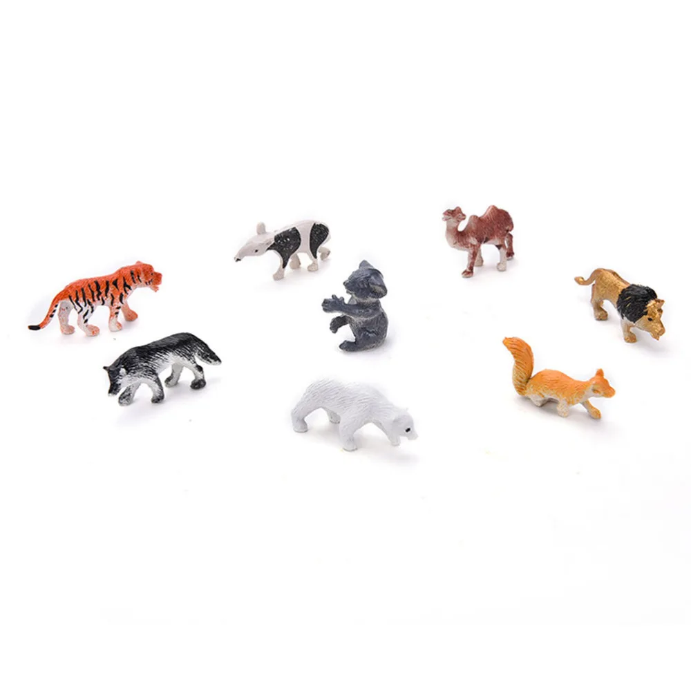 Hard Plastic Kid Children Animal Model Set Action Kit 8pcs/lot Multi-Colored Developmental Toy Kids of Wild Figures Toys | Игрушки и