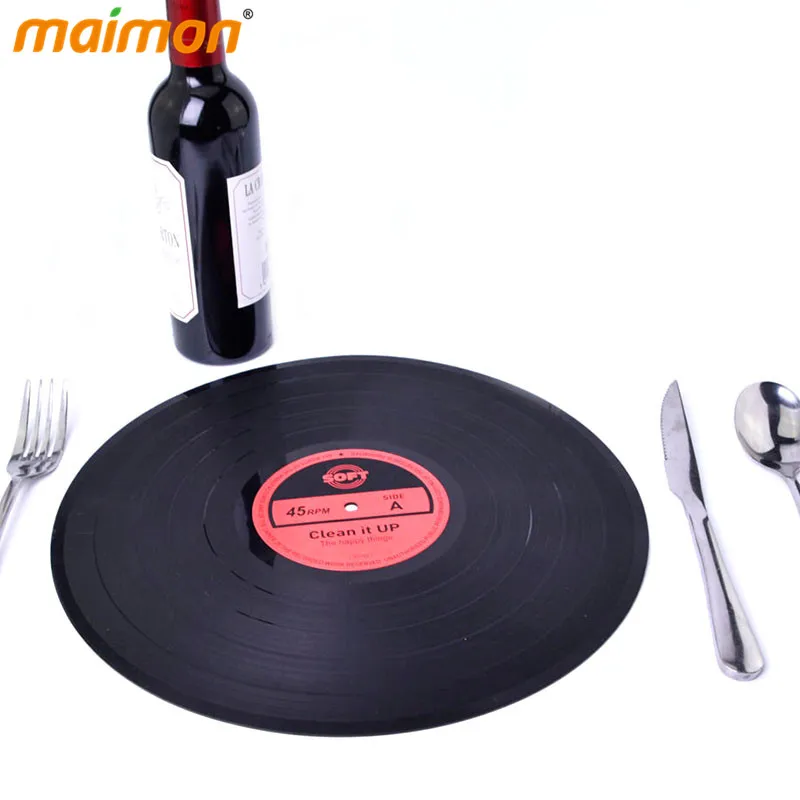 30 см большой ретро рекорд черный виниловый коврик для стола изоляционный мягкий