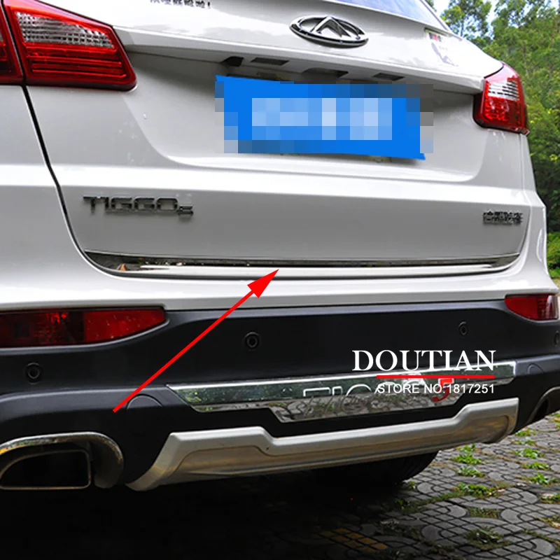 

Door Sticker Stainless Steel back door Tailgate trim for Chery Tiggo 2016 2017 Car Styling Accessories