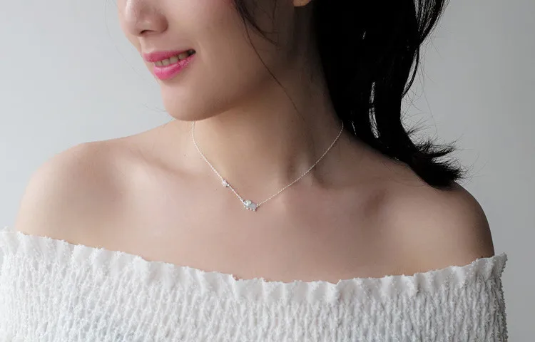 XIYANIKE, 925 пробы, серебряный, милый слон, дизайн, модная, Очаровательная цепочка для женщин, ожерелье, колье, ожерелья и подвески, VNS8366