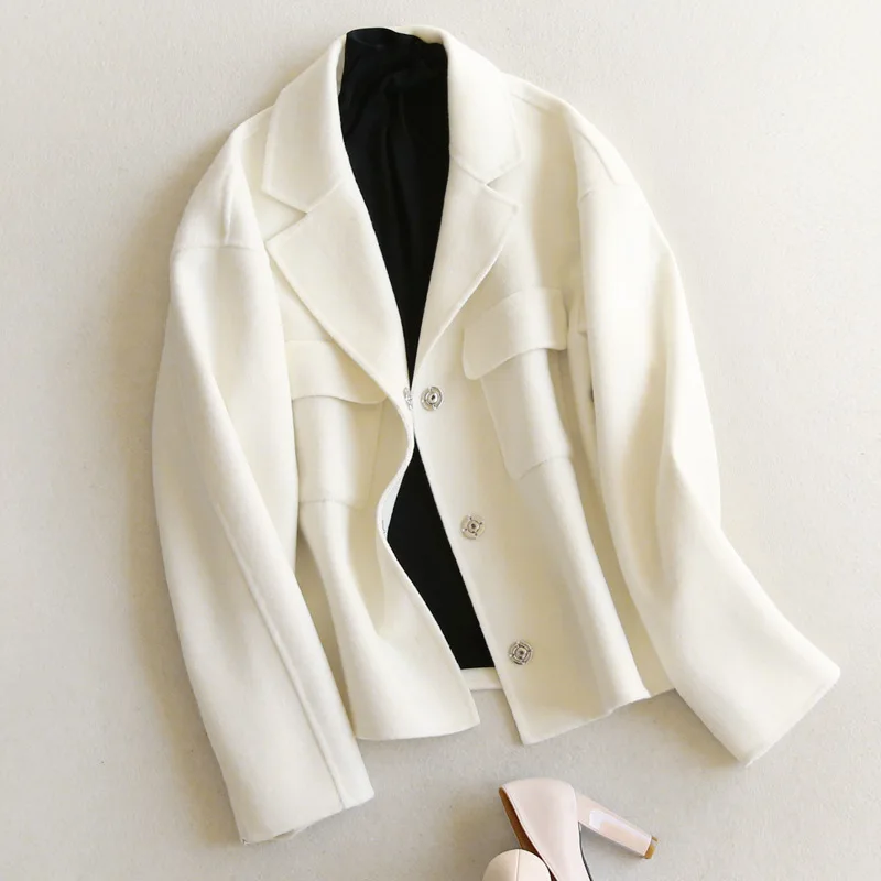 

Women Wool Coat 2018 New Fashion High Quality Designer Women's Winter Short Female Woolen Outerwear Cashmere Outwear