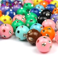 olingart 12mm 50pcs round mixed multicolor silver color acrylic beads solid diy bead bracelet choker necklace jewelry making