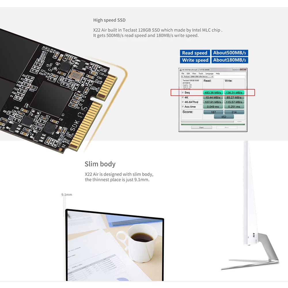 Teclast X22 Air 21 5 Дюймов все в одном ПК Настольная подсветка &quotFHD&quot экран DOS Intel Celeron J3160