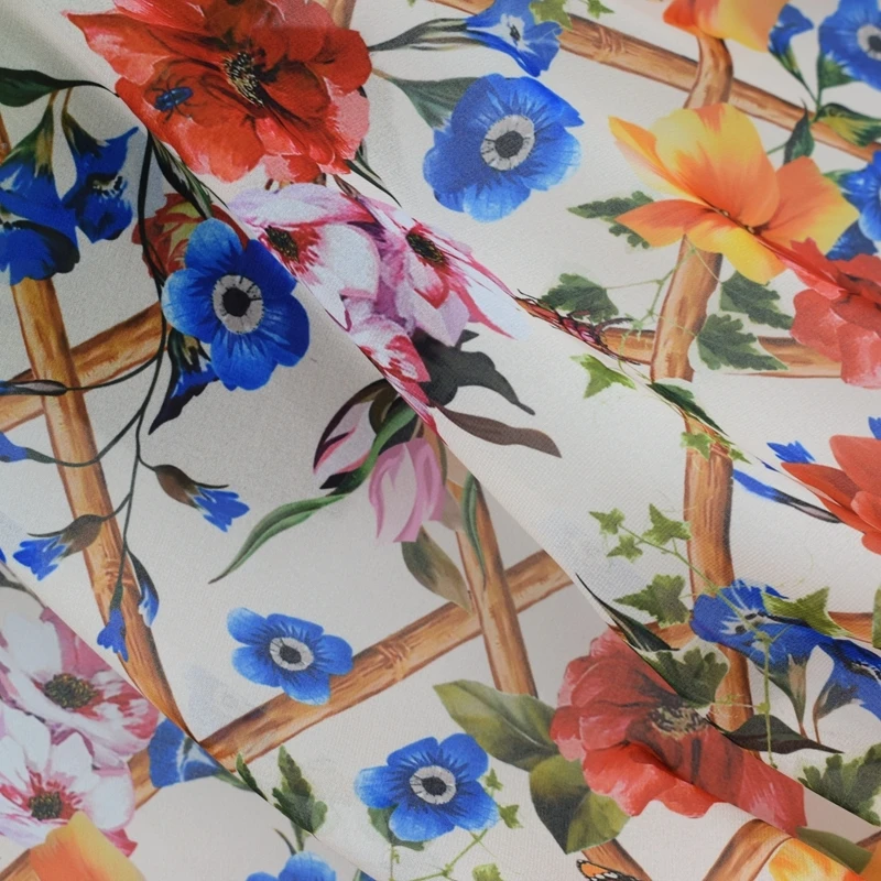 The Fence Design Digital Printing недорогая шифоновая ткань для платья модная тканевая с