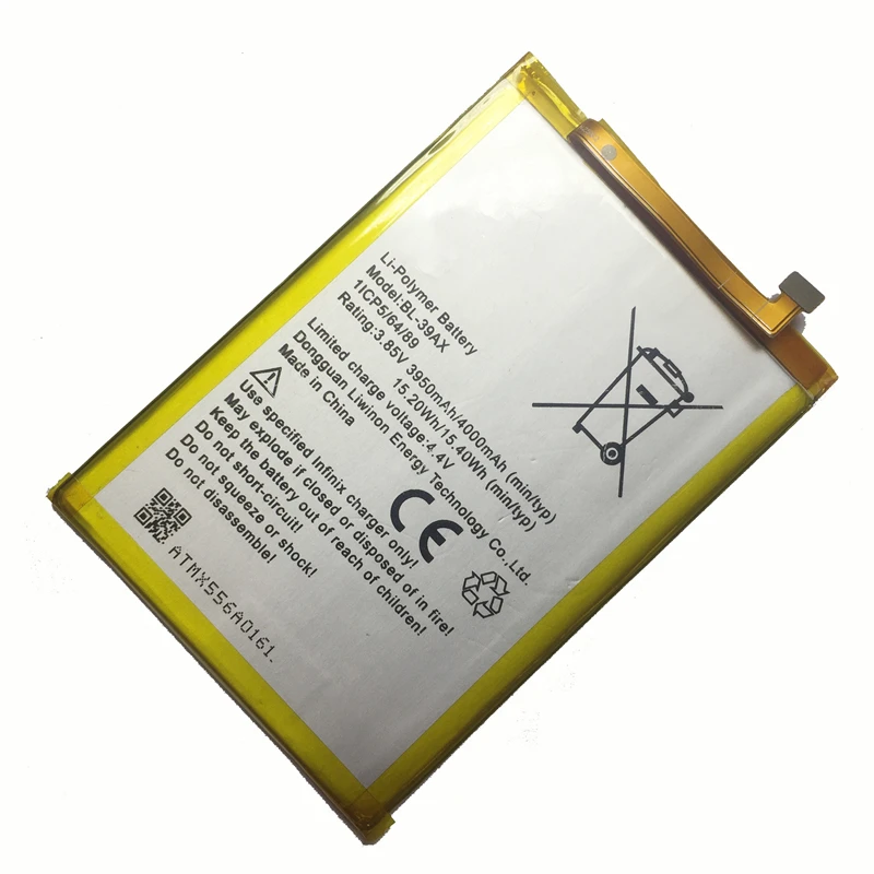 MaleCrane 100% гарантия Новый аккумулятор для сотового телефона 4000 мАч BL-39AX Infinix 4X557