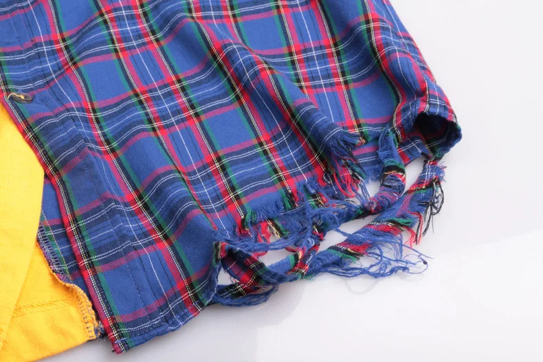 Twotwinstyle печатных плед летнее платье Для женщин длинная футболка мини рубашка