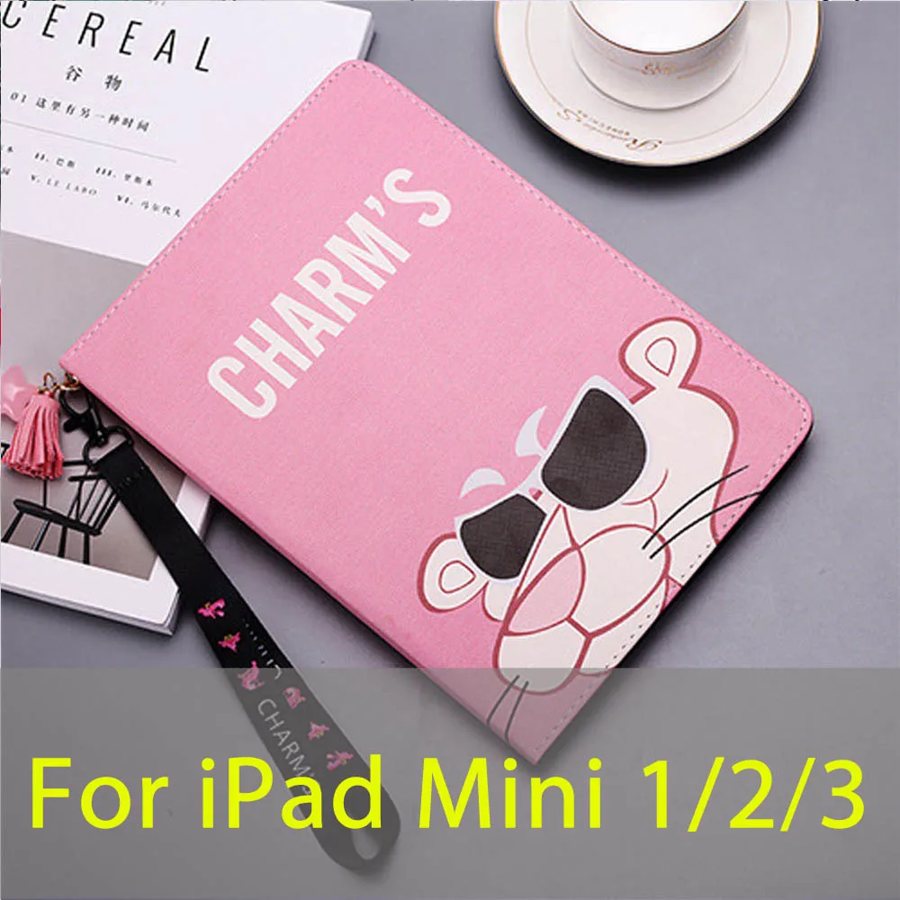 Pink For Mini 1 2 3 Чехол для iPad Air 2 1 iPad 2/3/4 Mini 4 3 2 1 Pro 9," Розовая пантера чехол с ремешком умный Авто Пробуждение сна - Цвет: Pink For Mini 1 2 3