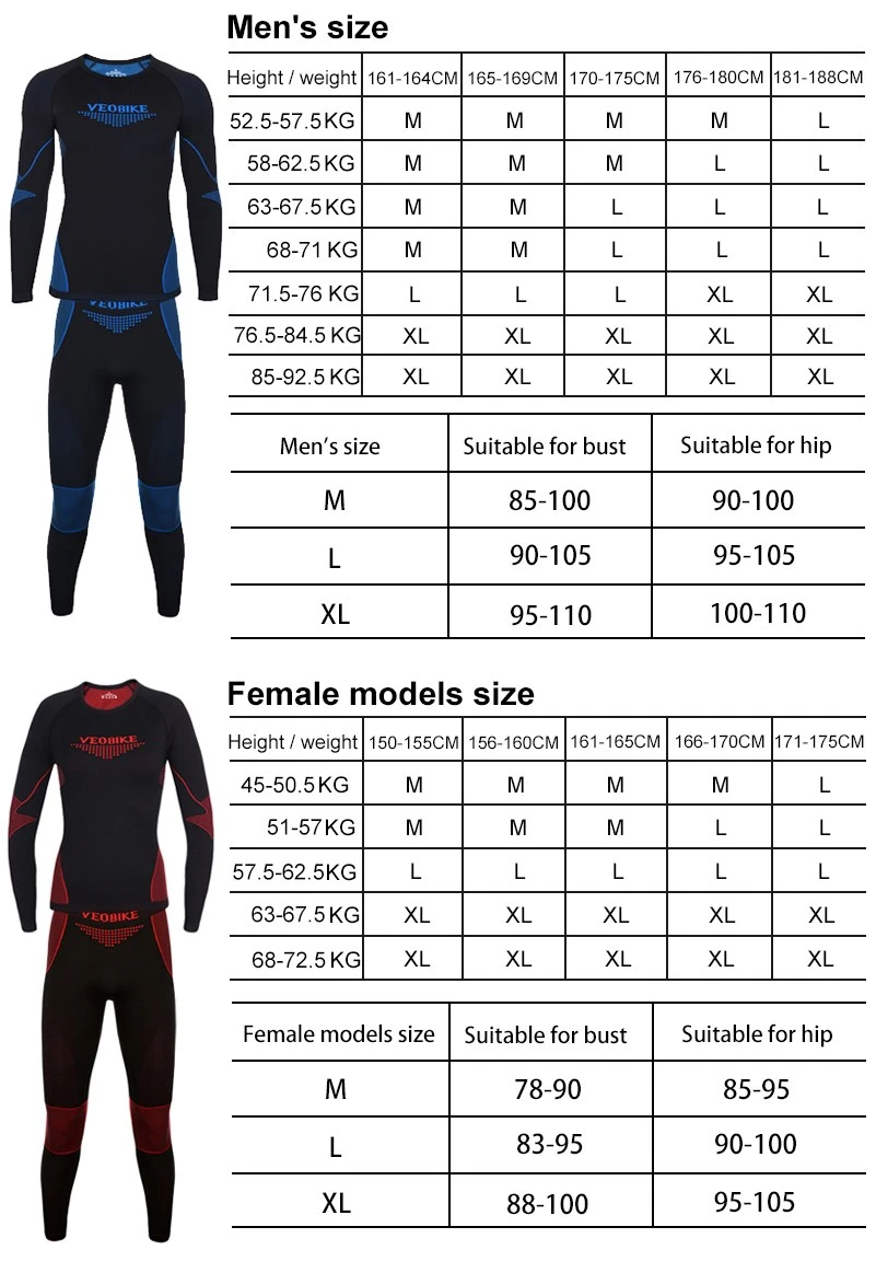 

VEOBIKE Unisex Cycling Bike Long Sleeve Jersey Tight Thermal Sports Underwear Breathable Bicycle Running Jersey