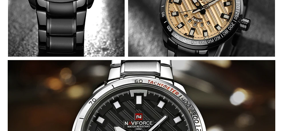 Naviforce модные золотые часы кварцевые Для мужчин лучший бренд класса люкс Аналоговый Наручные часы Водонепроницаемый Спортивные часы мужской Relogio Masculino