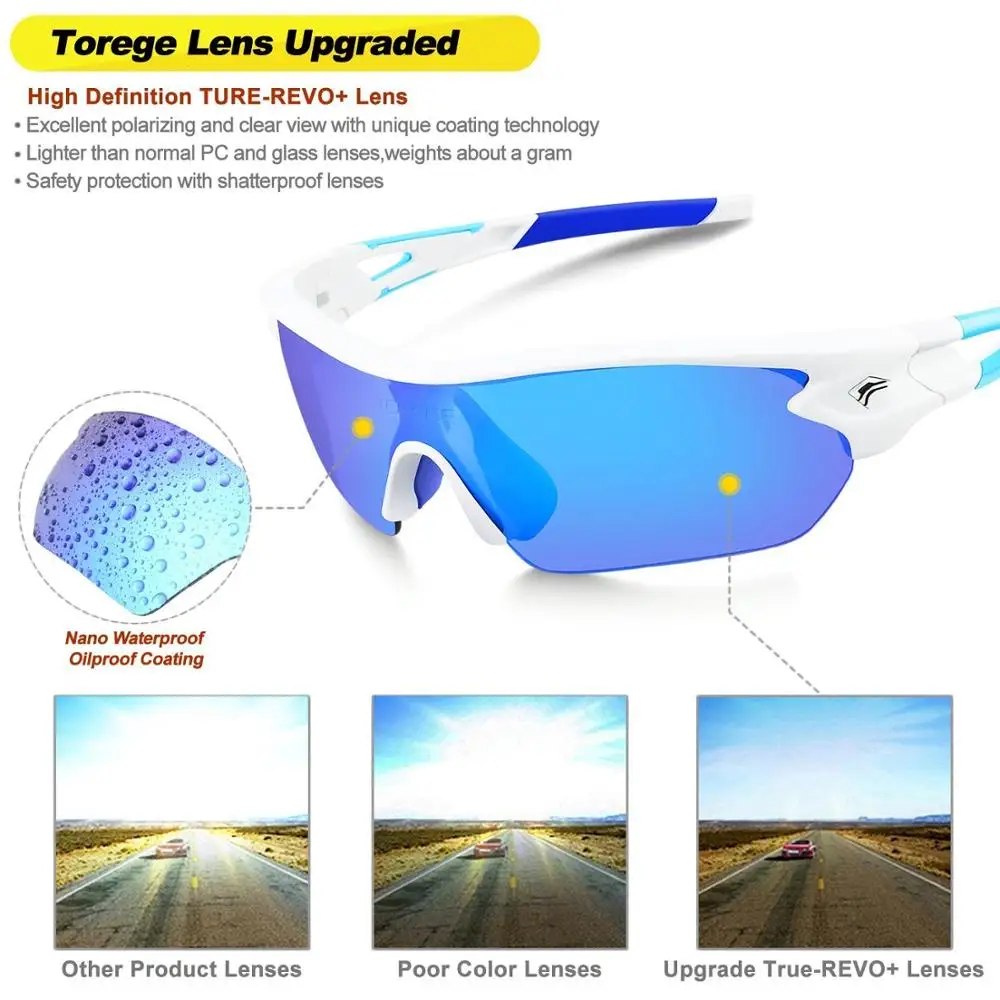 2018 Polarized Sports Sunglasses With 5 Interchangeable Lens for Men Women Cycling Running Driving Fishing Golf Baseball Glasses | Спорт и