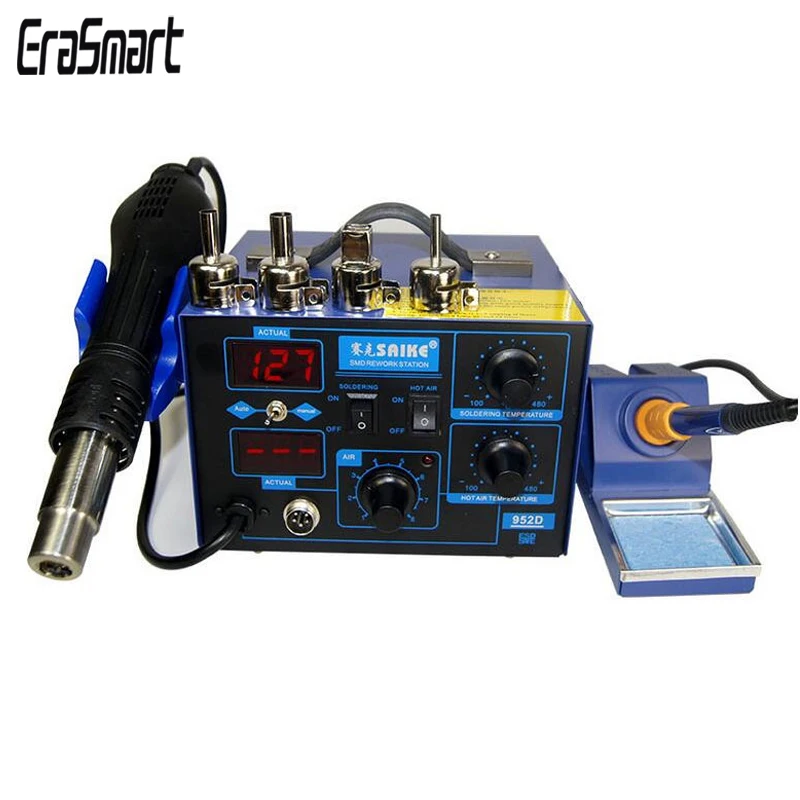 

Saike 952d 2 in 1 BGA Rework Station Hot Air Gun Hairdryer Rework Station Hot Air Gun Soldering Station 760w 220v