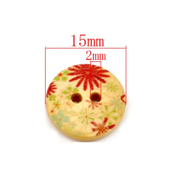 50 шт. разнообразные круглые аксессуары для одежды|flower wood button|wooden buttonsbuttons for clothes |