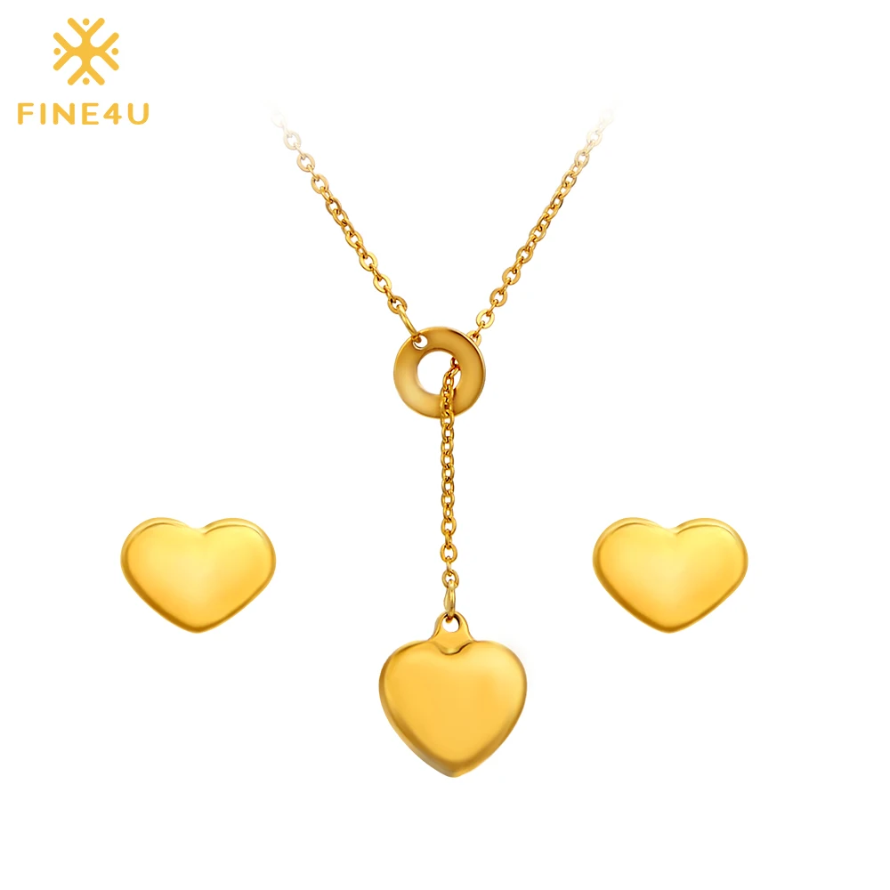 2018 новый комплект ювелирных изделий из нержавеющей стали FINE4U N004 316L для женщин