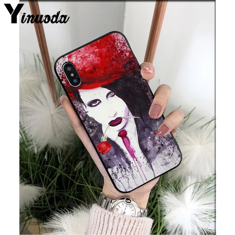 Yinuoda Мэрилин Мэнсон DIY печать рисунок чехол для телефона оболочка для Apple iPhone 8 7 6 6S Plus X XS MAX 5 5S SE XR чехол