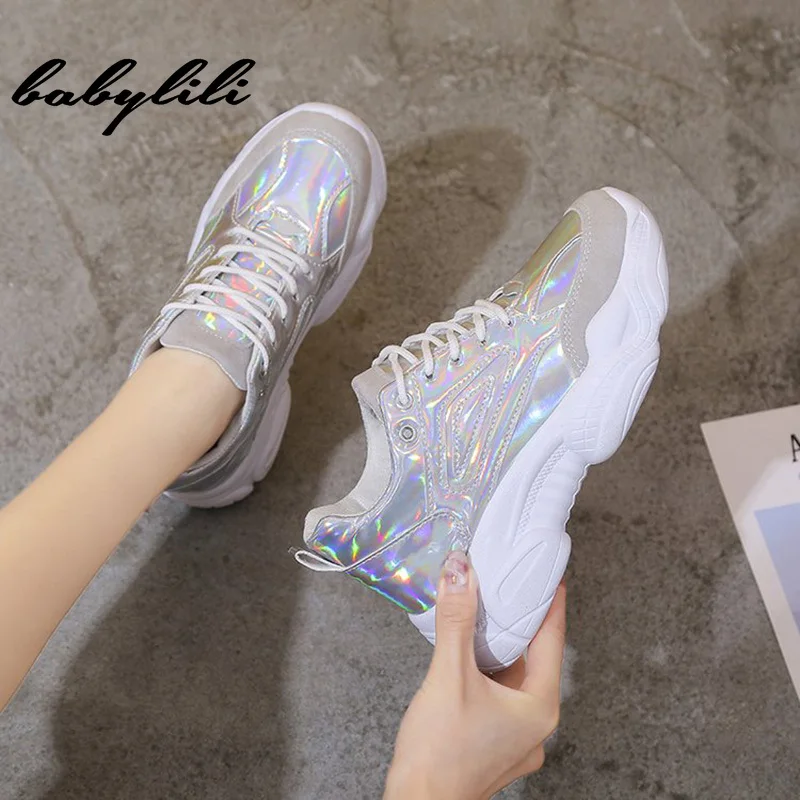 Женские кроссовки на толстой подошве Новинка лета 2019 женская обувь платформе