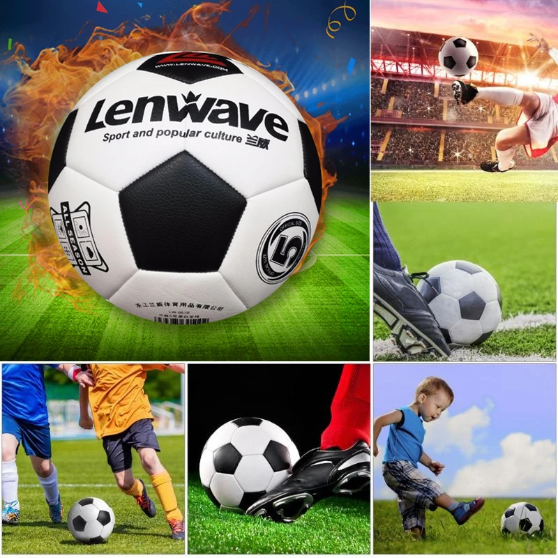 Official Size 5 Black White Football Balls Training Soccer Ball Students Teaching Popular Voetbal Bola De Futbol | Спорт и