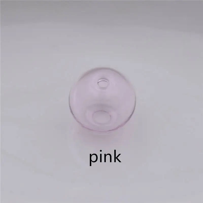 pink color 10 шт. двойное отверстие 10-20 мм цветной стеклянный шар бусины в виде земного шара полый флакон стеклянная бутылка аксессуары для изготовления ювелирных изделий - Цвет: pink color