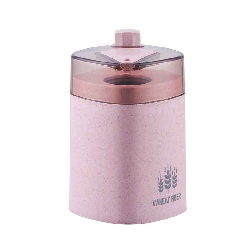pink KHGDNOR Автоматическая подставка для Зубочисток контейнер Пшеничная солома Ручной пресс зубочистка держатель коробка для хранения Диспенсер домашний декор - Цвет: pink
