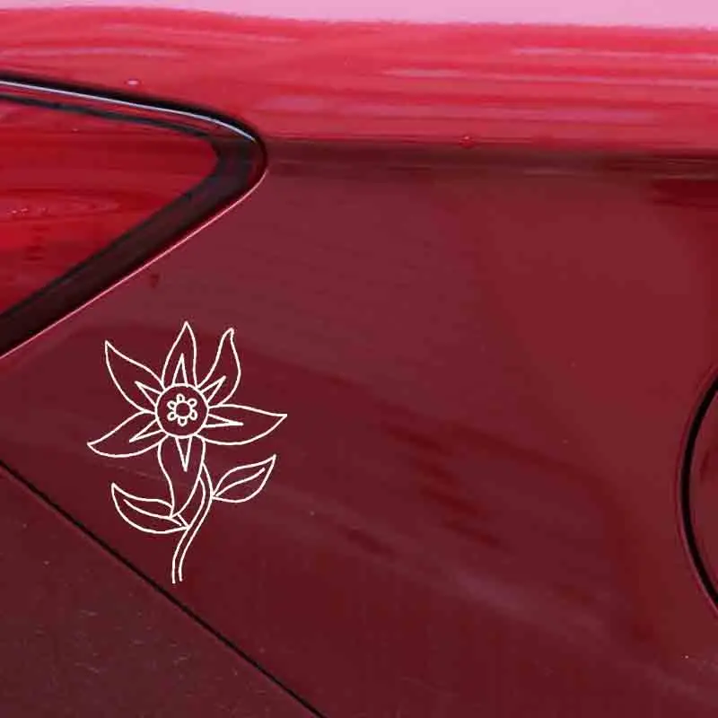 

YJZT 11.8CM*15.5CM Car Sticker Vinyl Decal Flower Creative Design And Decoration Black/Silver C23-0620