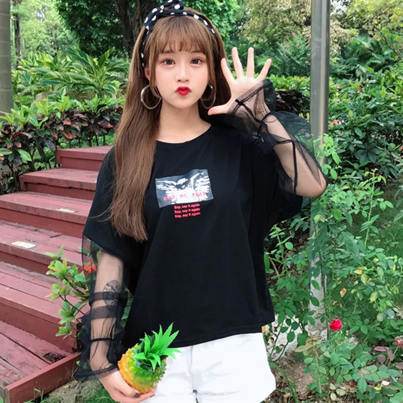Женская футболка YouGeMan 2021 летняя Корейская Футболка с принтом Ulzzang Harajuku коротким