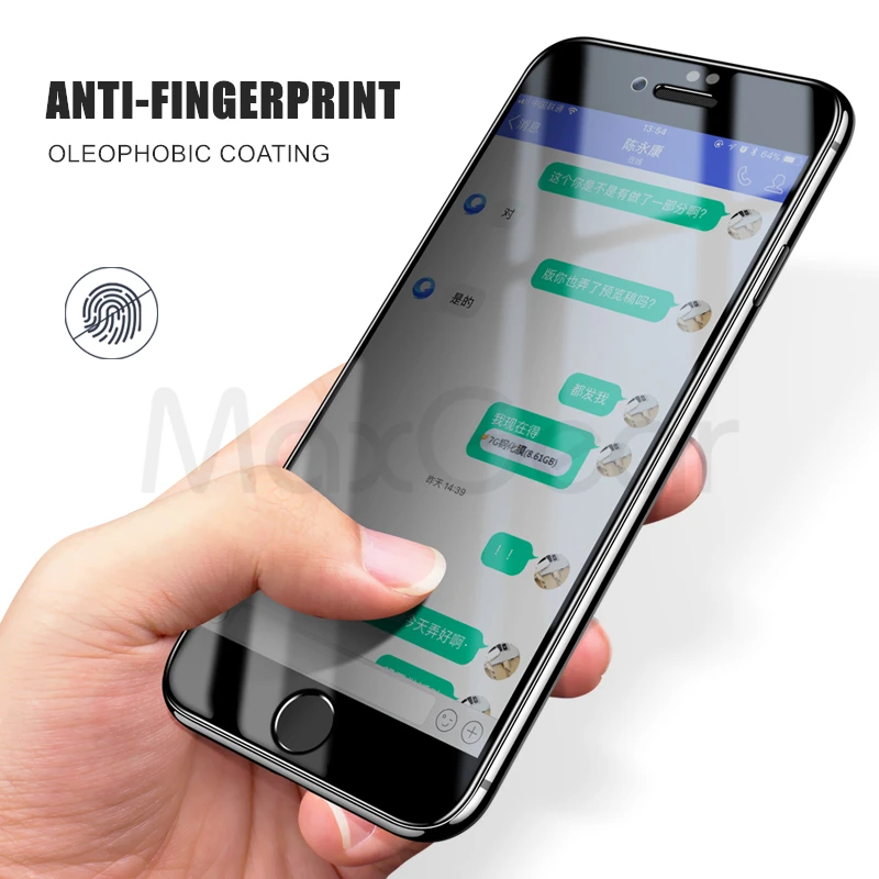 MaxGear Премиум Закаленное стекло для iPhone 6 6s 7 8 Plus 5 5S SE 4S анти-Конфиденциальность анти-видеть протектор экрана для iPhone X